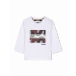 T - shirt gar�on manches longues blanc