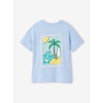 T - shirt gar�on motifs devant et dos bleu ciel