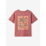 T - shirt gar�on motifs devant et dos bois de rose