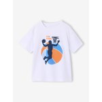 T - shirt gar�on motifs graphiques manches courtes blanc