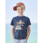 T - shirt garon motifs graphiques manches courtes bleu nuit