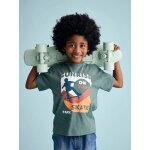 T - shirt gar�on motifs graphiques manches courtes vert d'eau
