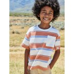 T - shirt gar�on ray� orange imprim�