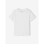 T - shirt gar�on uni manches courtes blanc