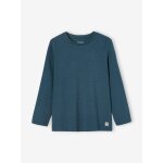 T - shirt garon unis manches longues personnalisable bleu