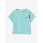 T - shirt grand motif dos bébé pressions épaule turquoise T - shirt grand motif dos bébé pressions épaule turquoise