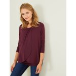 T - shirt grossesse et allaitement pans croiss aubergine