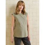 T - shirt grossesse sans manches coton bio kaki