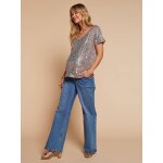 T - shirt grossesse � sequins multicolore