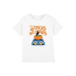 T - shirt halloween motif derpy et sussie en coton peign� de qualit� sup�rieure all tricks blanc