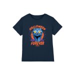 T - shirt halloween motif derpy tigre en coton peign� de qualit� sup�rieure furever bleu marine