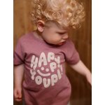 T - shirt happy youpi bb manches courtes en coton bio violet