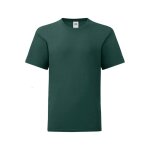 T - shirt iconic coton peign� et fil� � l'anneau 150 vert for�t
