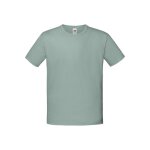 T - shirt iconic coton peign� et fil� � l'anneau 150 vert de gris