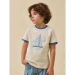 T - shirt imprim� gar�on - coton biologique ecru