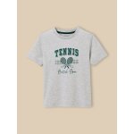 T - shirt imprim� gar�on - coton biologique gris chine / tennis