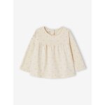T - shirt imprim manches longues bb bio personnalisable vanille