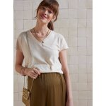 T - shirt iris de grossesse en viscose et lin beige dor