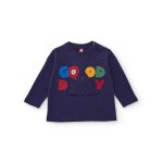T - shirt en jersey pour b�b� gar�on avec imprim� et fermeture �clair d�corative bleu