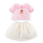 T - shirt & jupe petit explorateur pour poupon 30 cm rose