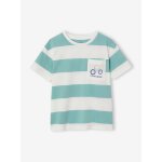 T - shirt  large rayures garon ray vert