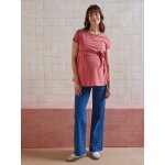 T - shirt long  noeud grossesse et allaitement en coton biologique * vieux rose