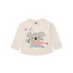T - shirt en maille pour b�b� fille avec imprim� koala blanc