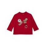 T - shirt en maille douce pour gar�on avec imprim� amusant rouge