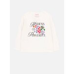 T - shirt en maille fille imprim� message blanc
