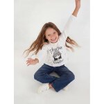 T - shirt en maille fille imprim� thunder power blanc