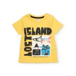T - shirt en maille pour gar�on avec imprim� illustr� jaune