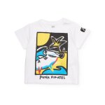 T - shirt en maille pour gar�on avec motif sur le devant blanc