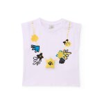 T - shirt en maille sans manches pour fille blanc