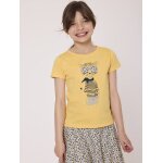 T - shirt manches courtes 100% coton fille jaune
