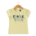 T - shirt manches courtes 100% coton fille jaune vanille