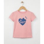 T - shirt manches courtes 100% coton fille rose