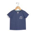 T - shirt manches courtes 100% coton gar�on bleu ardoise