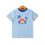 T - shirt manches courtes 100% coton gar�on bleu ciel