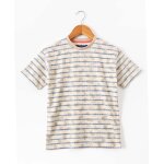 T - shirt manches courtes 100% coton gar�on imprime fond grege