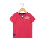 T - shirt manches courtes 100% coton gar�on rouge coquelicot