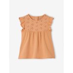 T - shirt manches courtes b�b� fille brod� vieux rose