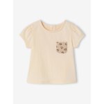 T - shirt manches courtes b�b� fille vanille