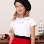 T - shirt � manches courtes col claudine sophia blanc or