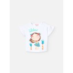 T - shirt  manches courtes avec col rond blanc
