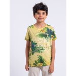 T - shirt manches courtes col rond pur coton nabane garon jaune