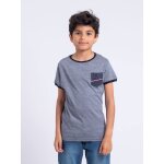 T - shirt manches courtes col rond pur coton nabastil garon bleu marine