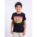 T - shirt manches courtes col rond pur coton nabojan gar�on noir