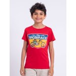 T - shirt manches courtes col rond pur coton nabojan gar�on rouge