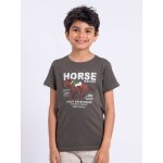 T - shirt manches courtes col rond pur coton neder garon kaki