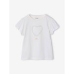 T - shirt manches courtes fille blanc